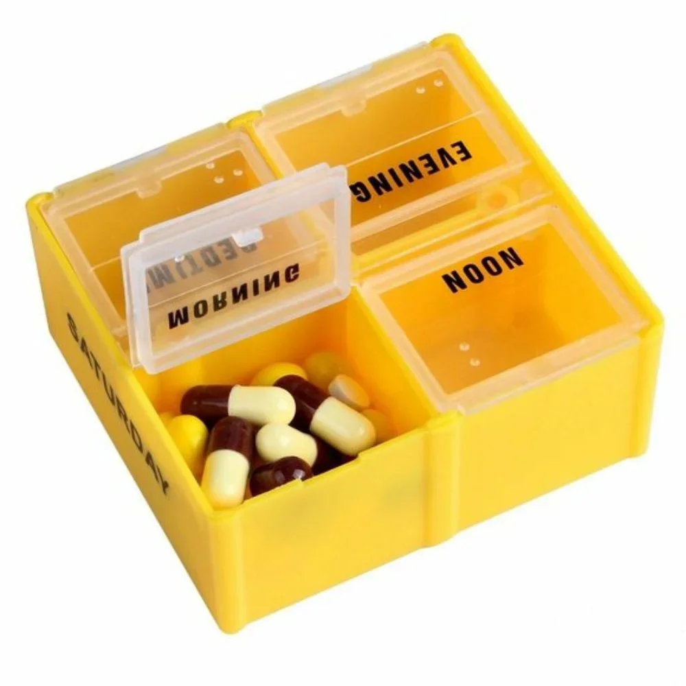 FineLife 7 Day Weekly Pill Organizer AM PM Vitamin Medicine Storage Travel Case
